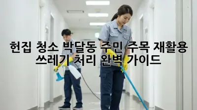 헌집 청소🧹 박달동 주민 주목! 재활용♻️ 쓰레기 처리🗑️ 완벽 가이드
